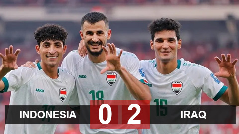 Kết quả Indonesia 0–2 Iraq: Mất người vì thẻ đỏ, Indonesia phải trả giá